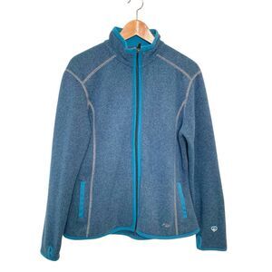 KUHL Women's SZ L Stella Alfpaca  Fleece Jacket Full Zip Thumbholes Blue Pockets